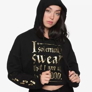 Harry Potter Marauder's Map Girls Crop Hoodie